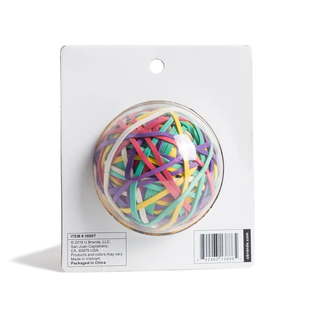 Alt view image 3 of 4 - U Brands Ball Of Rubber Bands, 175 Count, Assorted Colors, Latex Free