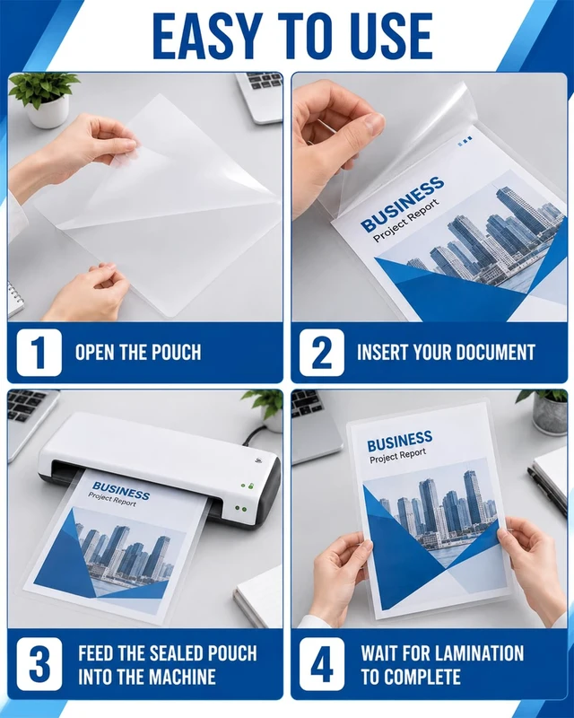 Alt view image 3 of 6 - 20 Pack 5 mil Clear Thermal Laminating Sheets Ultra Clear 9x11.5"