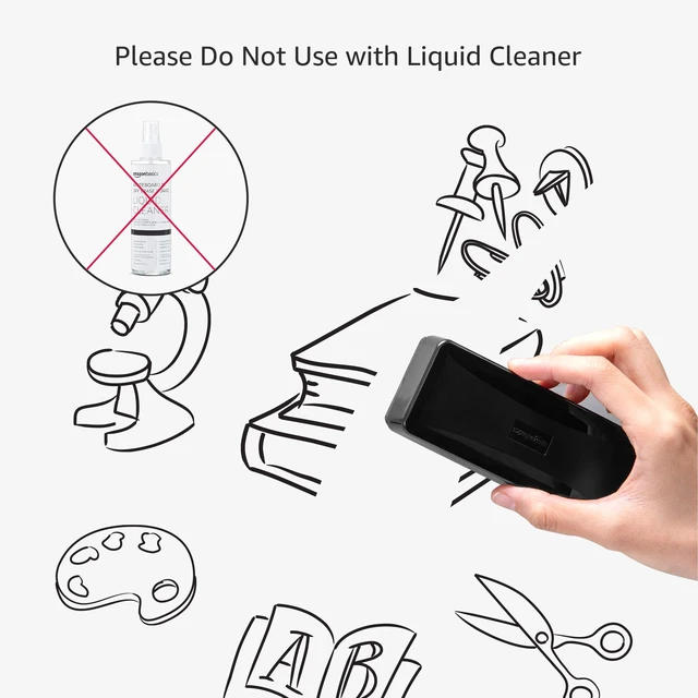 Alt view image 3 of 6 - Amazon Basics Dry-Erase Whiteboard Erasers with Soft Pile, for School, Office, Home, and Classroom, Black, 4-Pack