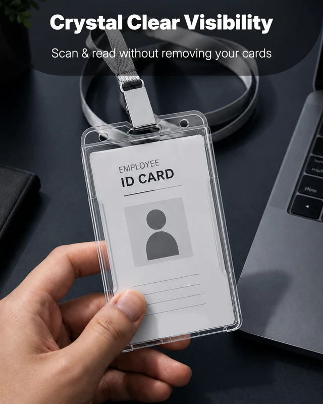 Alt view image 5 of 6 - Pawfly 2 Pack Vertical 2-Card Badge Holders for Office School IDs