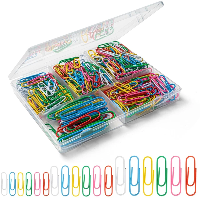 Main image of Paper Clips Assorted Sizes, Cute Colored Paper Clip for Office Supplies,Small Medium Large Jumbo, Colorful and Heavy Duty, Ideal for Bookmark- Pack of 350