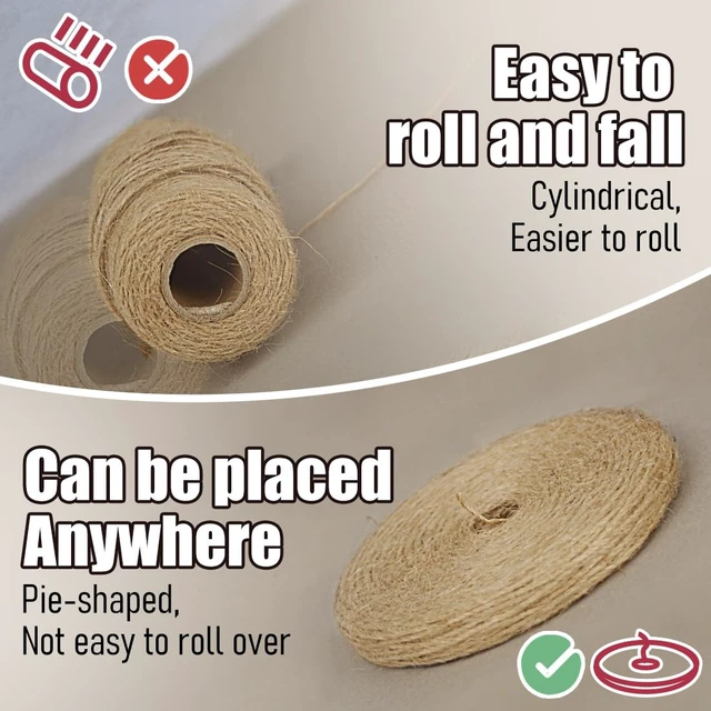 Alt view image 6 of 6 - PerkHomy 600 Feet Natural Jute Twine Long Twine String for Crafts Gift Wrapping Packing Gardening Crochet Knitting Macrame Decor (Brown 600feet Flat)