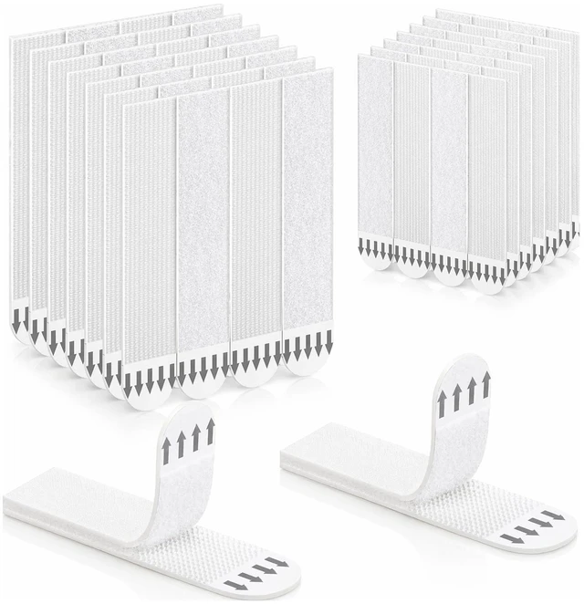 Main image of Picture Hanging Strips 20 Pairs (40 Strips) Removable Adhesive Hook and Loop Wall Strips, Frame Stickers No Nails for Home Decor Wall Posters Damage Free Hanging Picture Hangers