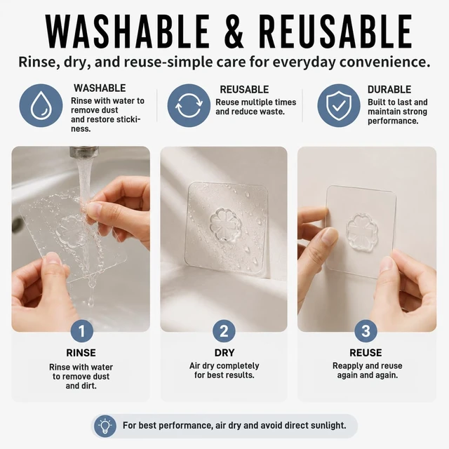 Alt view image 2 of 7 - Nano Tape Double Sided Heavy Duty 1/2''×10Ft Removable Washable No Residue