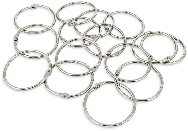 Main image of KTOJOY 2 Inch (15 Pack) Loose Leaf Binder Book Rings, with Metal Nickel Plated for Key,and Index Cards, for School, Home, or Office, Silver