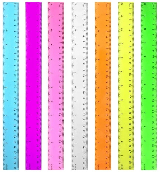 Main image of Color Clear Ruler Plastic Rulers - Ruler 12 inch, Kids Ruler for School