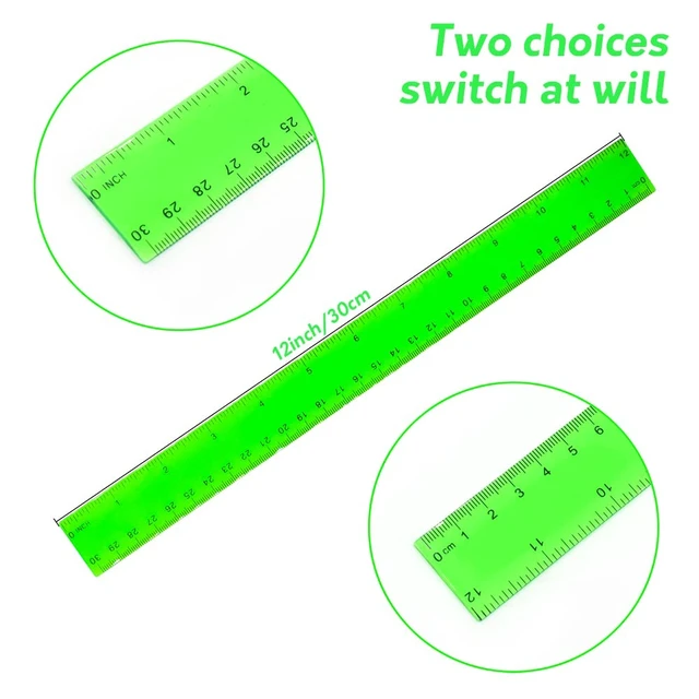 Alt view image 5 of 6 - Color Clear Ruler Plastic Rulers - Ruler 12 inch, Kids Ruler for School