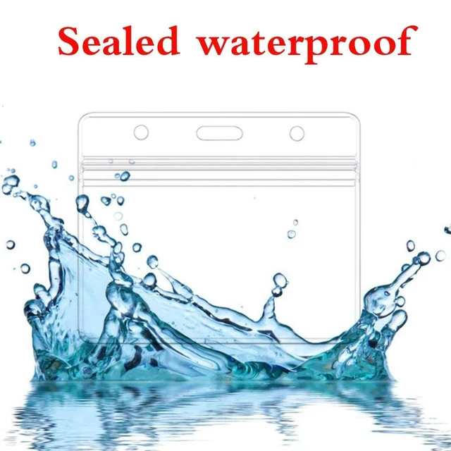 Alt view image 2 of 6 - 6Pcs Horizontal Badge Holders Sealable Waterproof Clear Plastic Name Tag ID Card Holder (6)