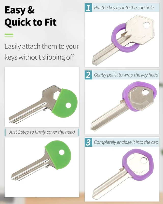 Alt view image 2 of 7 - Vibit 16 Pack Colorful Plastic Key Cap Tags and Identifier Covers, 2 Styles