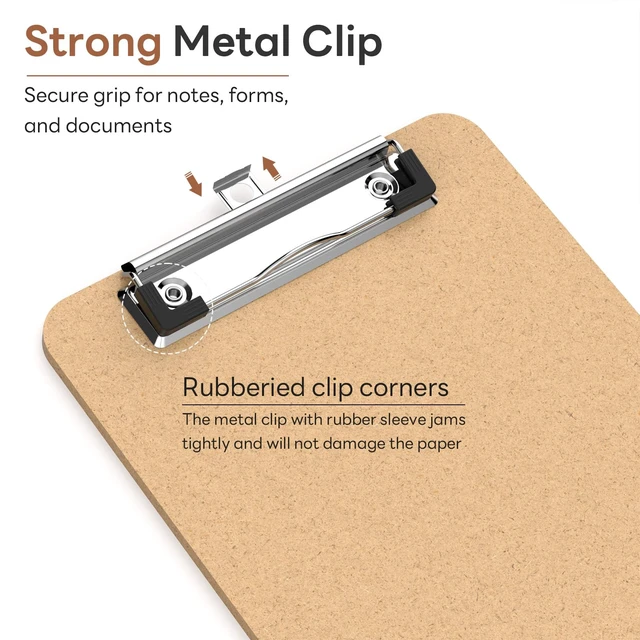 Alt view image 3 of 7 - Piasoenc A5 Wood Clipboards, 5.5 x 8.5 Half Letter Size Clip Board