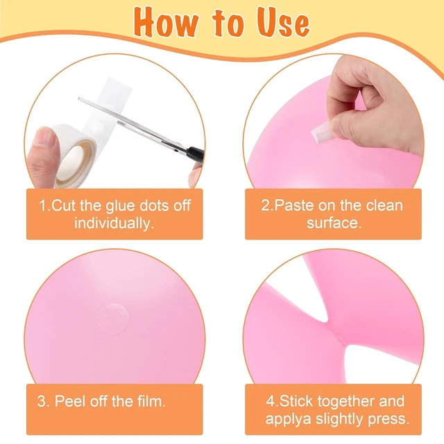 Alt view image 3 of 6 - Hoewina 1000pcs Clear Glue Dots,Removable Double Sided Balloon Dots
