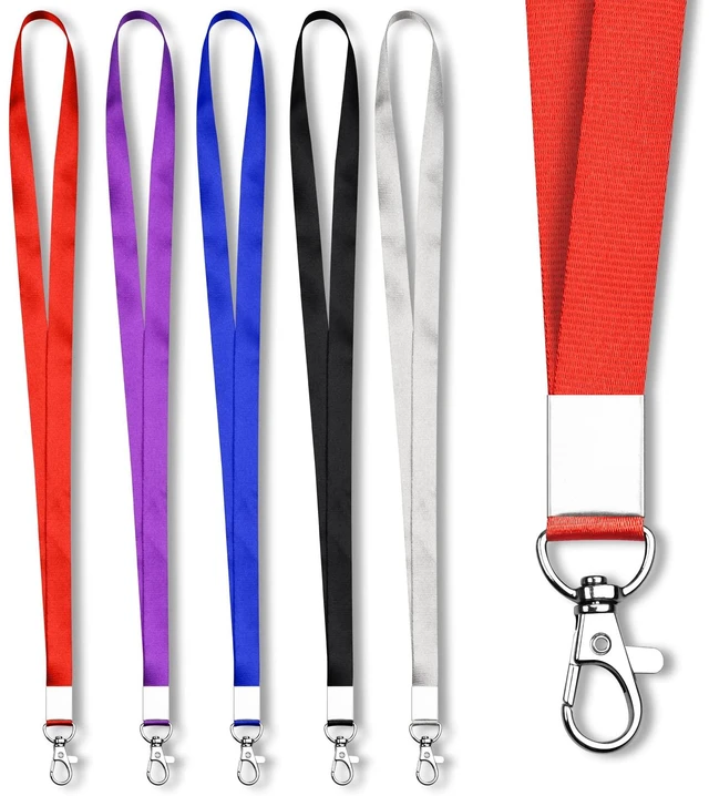 Main image of Mcyye 5 PCS Neck Badge Lanyards with Clip for Keys & ID, 5 Colors