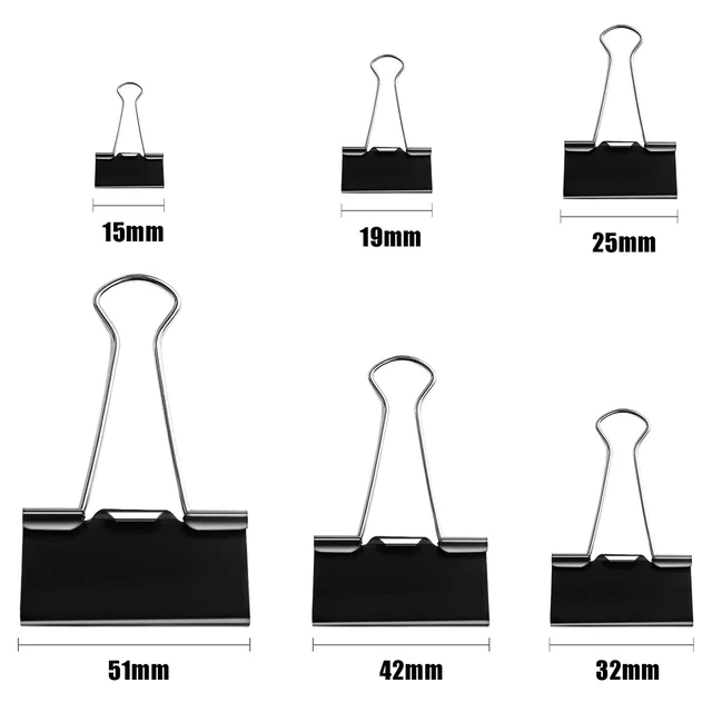 Alt view image 4 of 6 - SANNIX 110 PCS Binder Clips Assorted Sizes, X Large, Large, Medium, Small Mini and Micro, 6 Sizes Binder Clips Paper Clamps for Office Home School Classroom