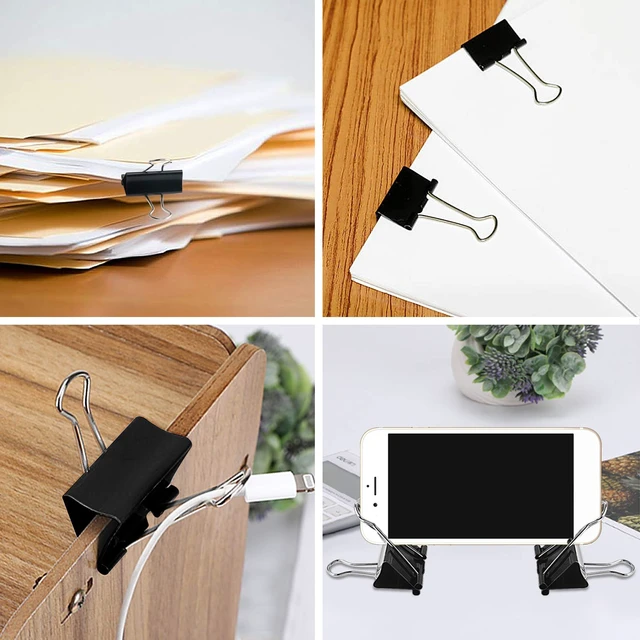 Alt view image 3 of 6 - SANNIX 110 PCS Binder Clips Assorted Sizes, X Large, Large, Medium, Small Mini and Micro, 6 Sizes Binder Clips Paper Clamps for Office Home School Classroom
