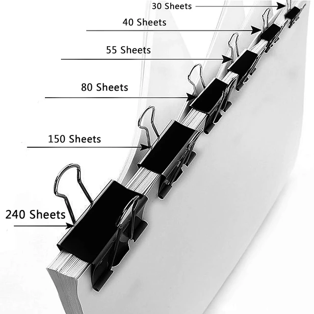 Alt view image 5 of 6 - SANNIX 110 PCS Binder Clips Assorted Sizes, X Large, Large, Medium, Small Mini and Micro, 6 Sizes Binder Clips Paper Clamps for Office Home School Classroom