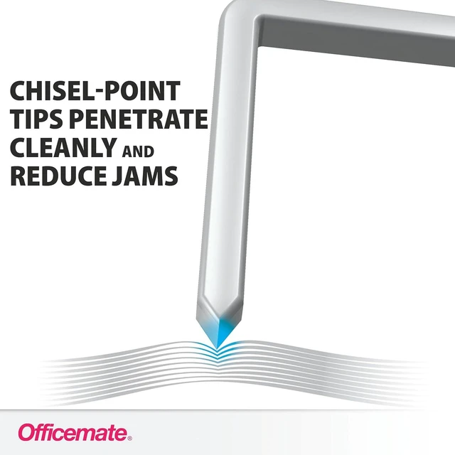 Alt view image 6 of 6 - Officemate Standard Staples - Chisel Point Tips, 5 Boxes of 5,000 Staples, 1/4-Inch Leg Length, Universal Compatibility, Office Supplies and School Supplies for Everyday Paper Fastening