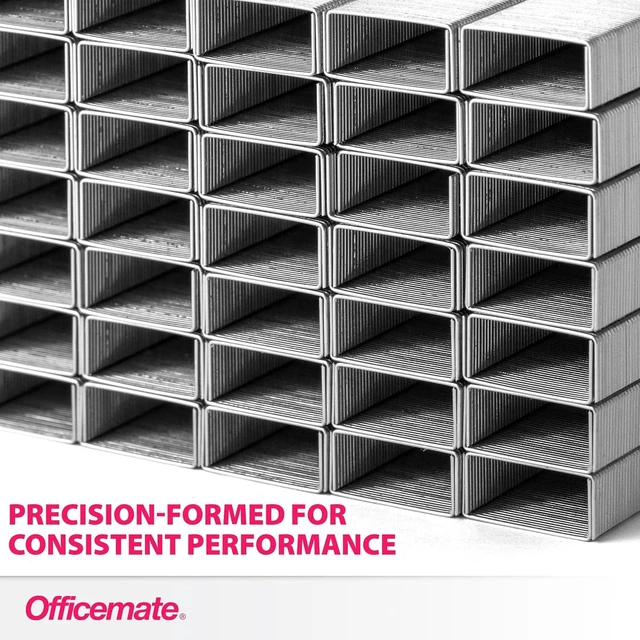 Alt view image 4 of 6 - Officemate Standard Staples - Chisel Point Tips, 5 Boxes of 5,000 Staples, 1/4-Inch Leg Length, Universal Compatibility, Office Supplies and School Supplies for Everyday Paper Fastening