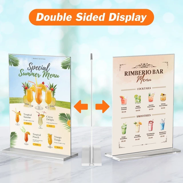 Alt view image 5 of 6 - 3 Pack Acrylic Sign Holder 8.5 x 11 Inches, Vertical Flyer Display Stand