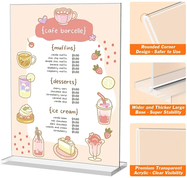 Alt view image 6 of 6 - 3 Pack Acrylic Sign Holder 8.5 x 11 Inches, Vertical Flyer Display Stand