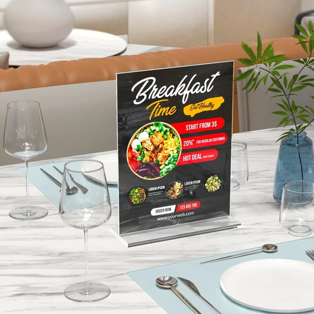 Alt view image 4 of 6 - 3 Pack Acrylic Sign Holder 8.5 x 11 Inches, Vertical Flyer Display Stand