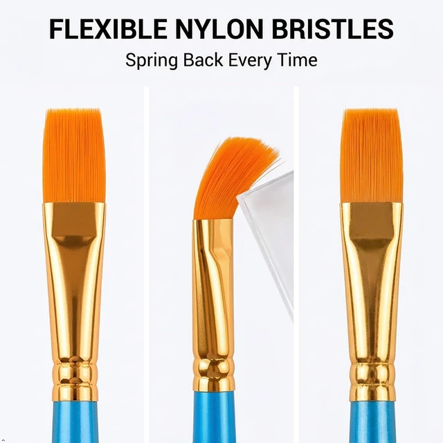 Alt view image 6 of 7 - Soucolor Acrylic Paint Brushes Set, 20 Pcs Pointed Tip Artist Paintbrushes