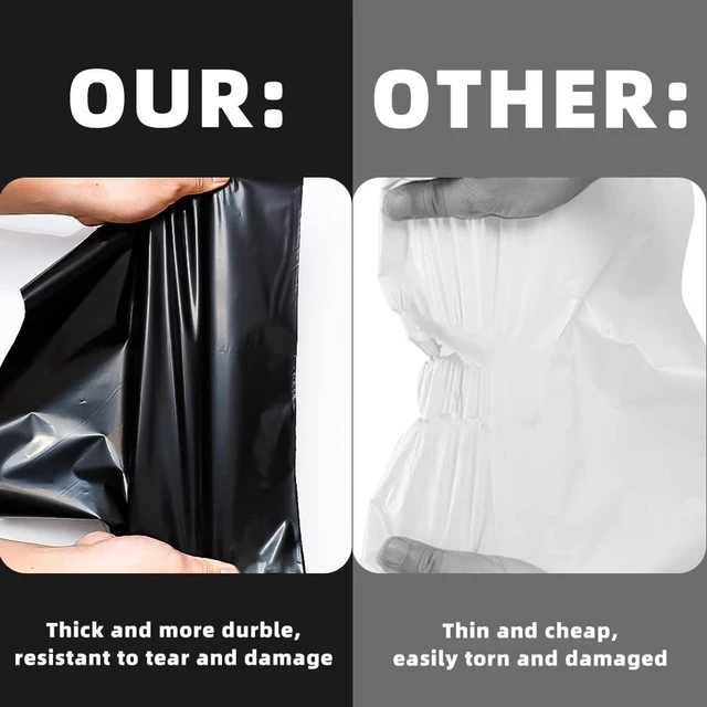 Alt view image 6 of 6 - POLYSELLS 100 pcs 12x15.5 Inches Black Poly Mailers Shipping Envelopes, Strong Adhesive Sealing, Waterproof, and Tear-resistant Postal Mailing Bags for Clothing, Books, and Accessories