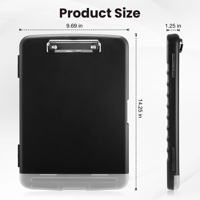 Alt view image 4 of 6 - Sooez Clipboard with Storage, Clip Board 8.5 x 11 with Pen Holder, High Capacity Plastic Organization Case Box for Letter Legal A4 Size Paper, Nurses Teachers Must Haves, School & Office Supplies
