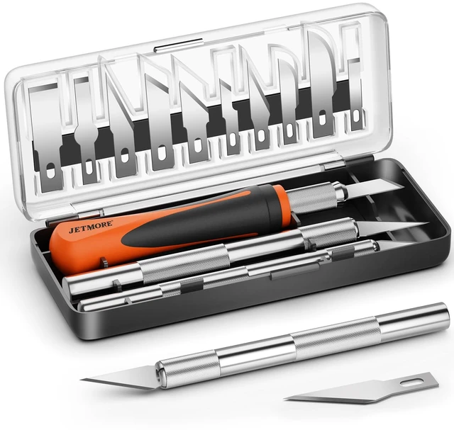 Main image of JETMORE 16 Pcs Exacto Knife, Craft Knives with 13 SK5 Steel Blades for Art