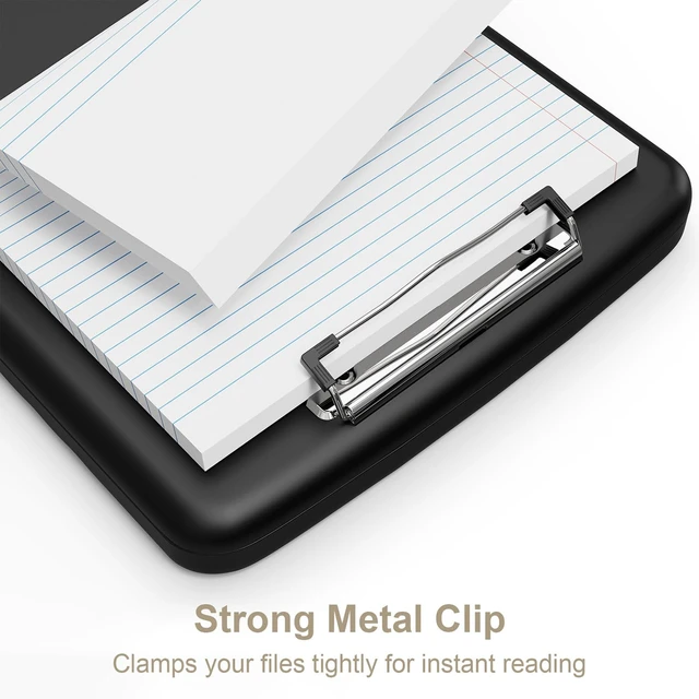 Alt view image 5 of 6 - Piasoenc Clipboard with Storage, 8.5 x 11 Clip Board with Pen Holder, Black