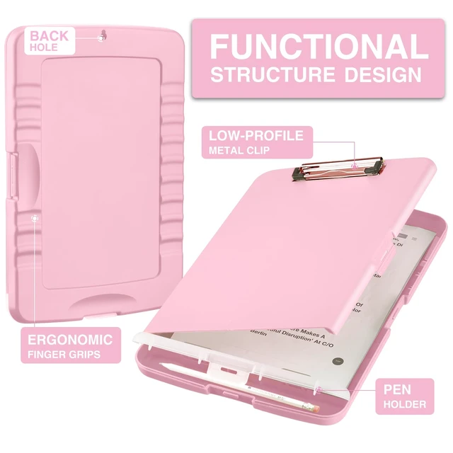 Alt view image 5 of 6 - Sooez Clipboards with Storage, High Capacity Clip Boards 8.5x11 with Storage, Heavy Duty Nursing Clipboard Folder, Plastic Clipboard with Pen Holder for Women Teachers Work, School & Office Supplies
