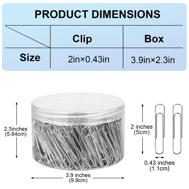 Alt view image 7 of 7 - 280 Pcs Large Paper Clips, 2 Inch Jumbo Paper Clips, Silver Paperclips, Stainless Steel Large Paperclips Office for Teacher Supplies School Supplies