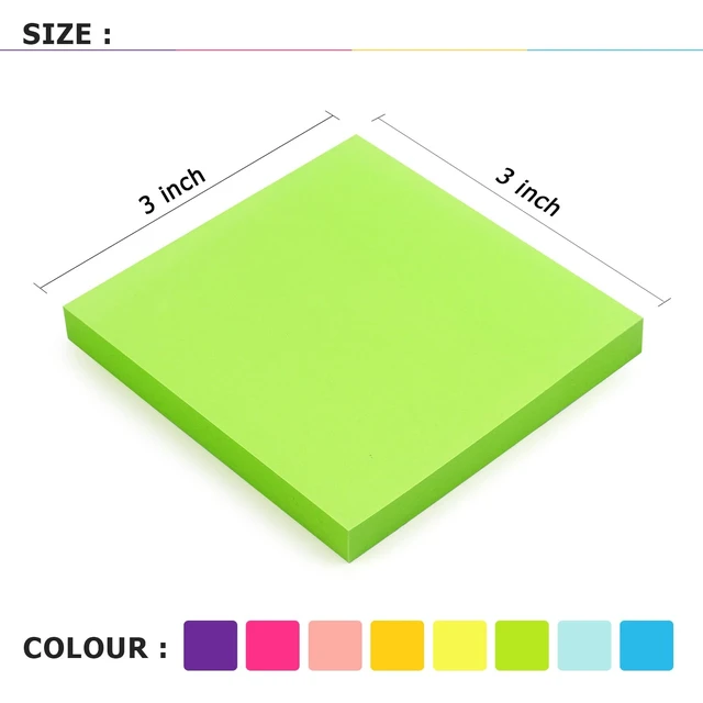Alt view image 5 of 7 - Eastern Wolf Sticky Notes 3x3 inch, 8 Bright Multi Colors, 85 Sheets/Pad