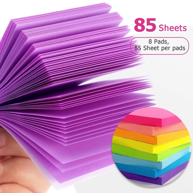 Alt view image 4 of 7 - Eastern Wolf Sticky Notes 3x3 inch, 8 Bright Multi Colors, 85 Sheets/Pad