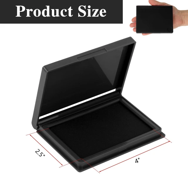 Alt view image 2 of 6 - Black Stamp Pad, 4 x 2.5 Inch Ink Pad for Stamps, All-Purpose Felt Pad