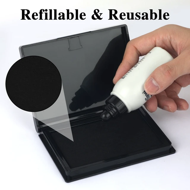 Alt view image 5 of 6 - Black Stamp Pad, 4 x 2.5 Inch Ink Pad for Stamps, All-Purpose Felt Pad