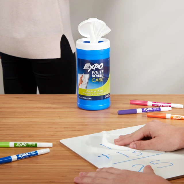 Alt view image 3 of 3 - EXPO Whiteboard Care Dry Erase Wipes, Unscented, 50 Count - Home, Office, Teacher, Classroom Supplies