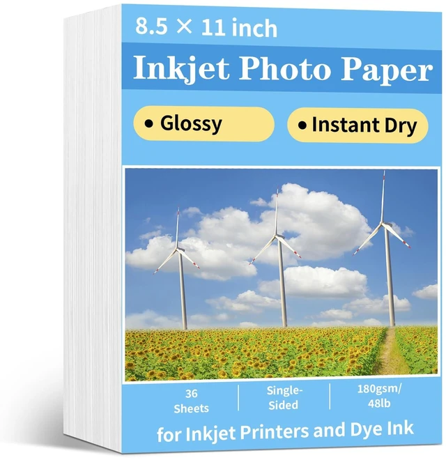 Main image of Reastar Glossy Photo Paper 8.5 × 11, 36 Sheets Inkjet Photo Printer Paper