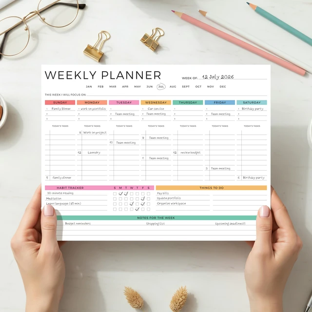 Alt view image 6 of 7 - Beautiful Weekly Planner - Undated To Do List Notepad with 52 Sheets
