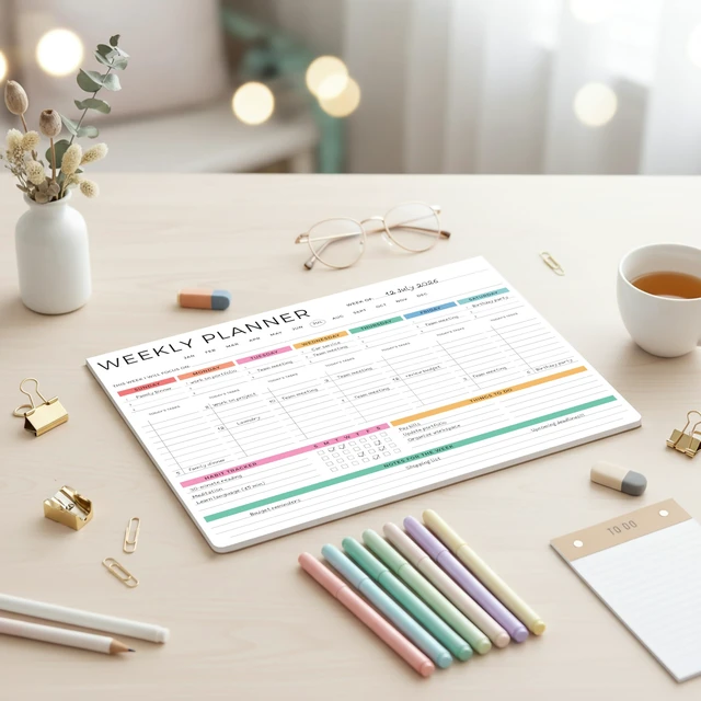 Alt view image 4 of 7 - Beautiful Weekly Planner - Undated To Do List Notepad with 52 Sheets