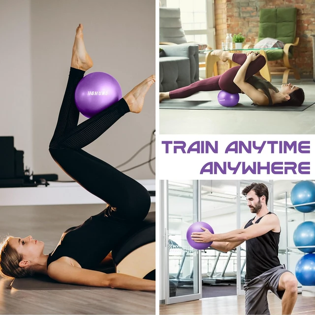 Alt view image 3 of 6 - jjshund Pilates Ball, 9,8 Inch Small Exercise Mini Soft Workout Yoga Ball with Exercise Guide, for Home Gym Yoga, Pilates, Core Training, Workout, Balance, Stability