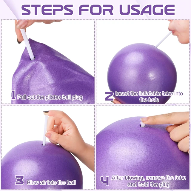 Alt view image 5 of 6 - jjshund Pilates Ball, 9,8 Inch Small Exercise Mini Soft Workout Yoga Ball with Exercise Guide, for Home Gym Yoga, Pilates, Core Training, Workout, Balance, Stability