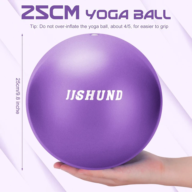 Alt view image 2 of 6 - jjshund Pilates Ball, 9,8 Inch Small Exercise Mini Soft Workout Yoga Ball with Exercise Guide, for Home Gym Yoga, Pilates, Core Training, Workout, Balance, Stability