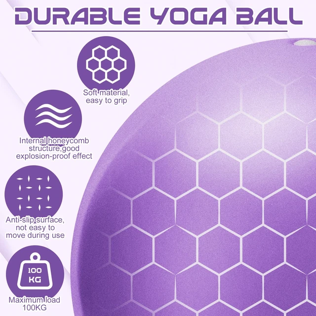Alt view image 6 of 6 - jjshund Pilates Ball, 9,8 Inch Small Exercise Mini Soft Workout Yoga Ball with Exercise Guide, for Home Gym Yoga, Pilates, Core Training, Workout, Balance, Stability