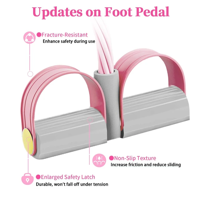 Alt view image 3 of 6 - Pedal Resistance Band with Handle, Durable 6-Tube Exercise Bands
