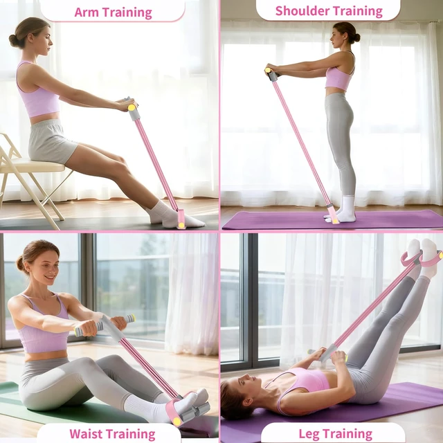 Alt view image 5 of 6 - Pedal Resistance Band with Handle, Durable 6-Tube Exercise Bands