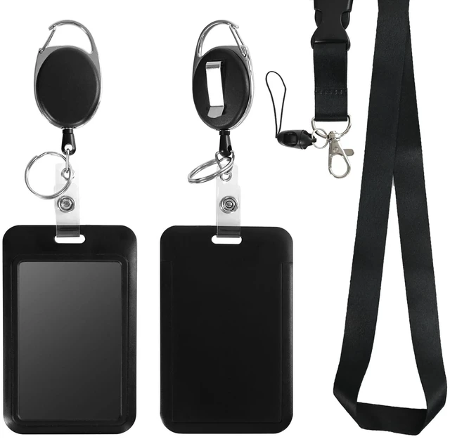 Main image of Retractable ID Badge Holder with Breakaway Lanyard,Heavy Duty Badge Reel,Detachable Keychain, Cruise Ship Cards Holder,for Nurse Officer Teacher Security Staff Women Men