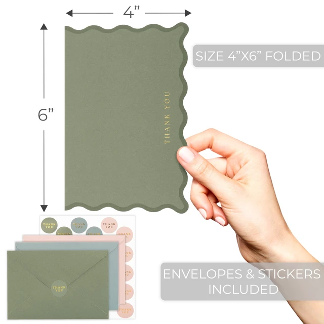 Alt view image 5 of 7 - ZICOTO Beautiful Thank You Cards Set of 30 with Envelopes and Stickers