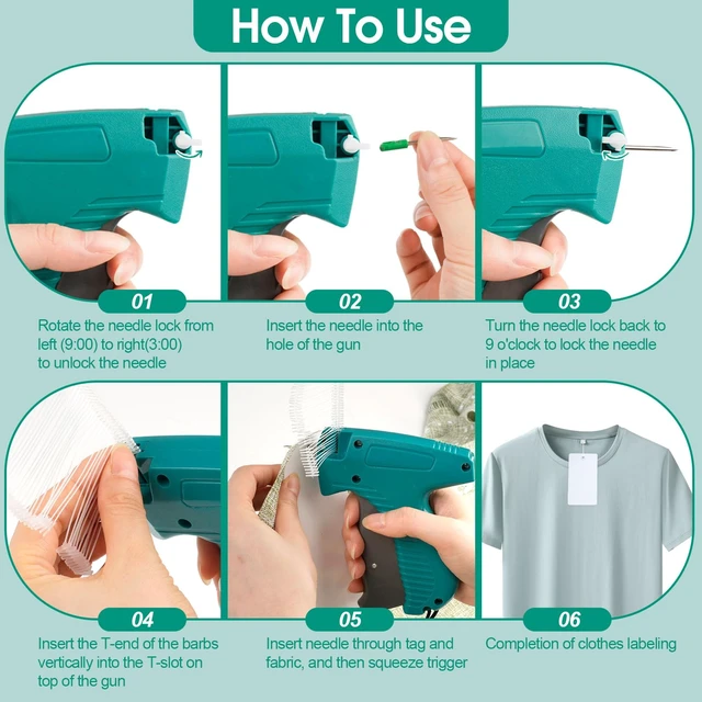 Alt view image 2 of 6 - Price Tag Gun for Clothes, Retail Clothing Attacher Tagging Gun, Green