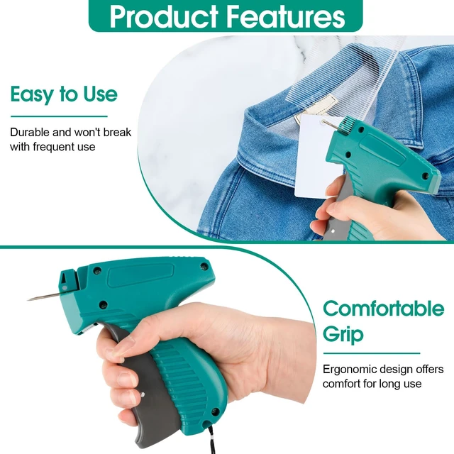 Alt view image 5 of 6 - Price Tag Gun for Clothes, Retail Clothing Attacher Tagging Gun, Green