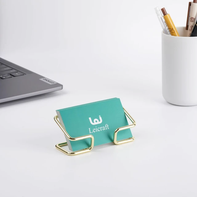 Alt view image 2 of 7 - Business Card Holder for Desk, Cute Metal Card Organizers